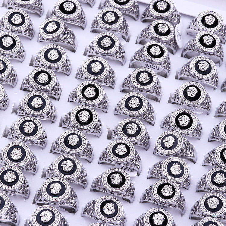 Fast Selling Wish Exploits Jewelry, European And American Lion's Head Ring A Large Number Of Spot Ring Wholesale Men's Rings