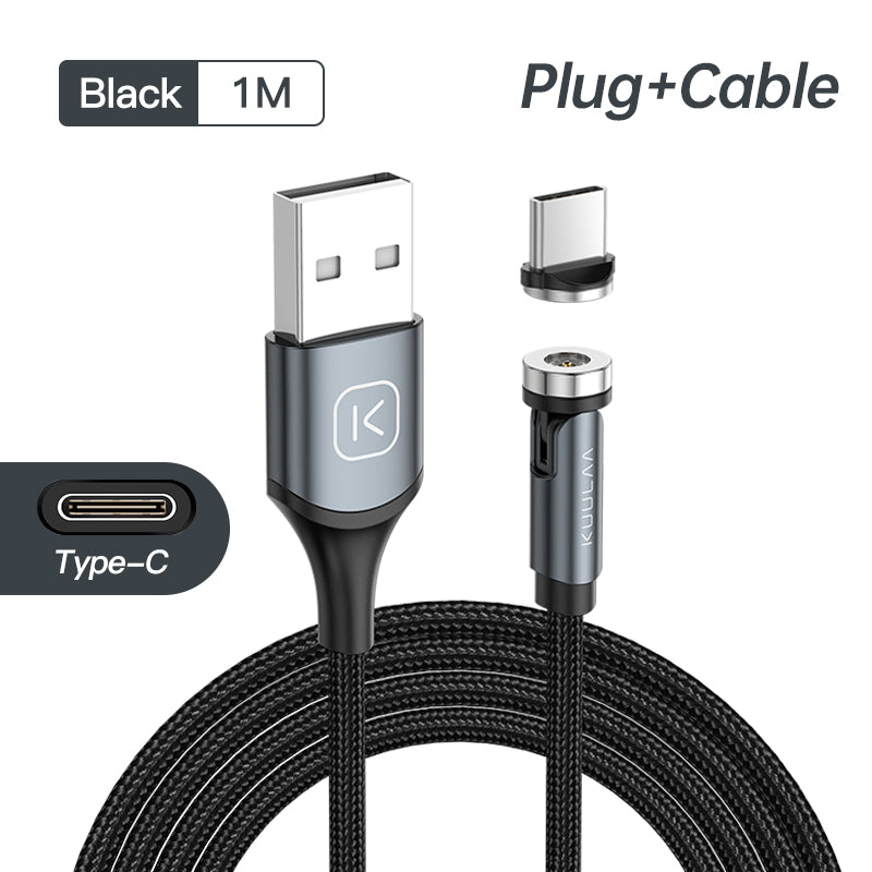 Magnetic data cable one for three braided fast charge charging cable