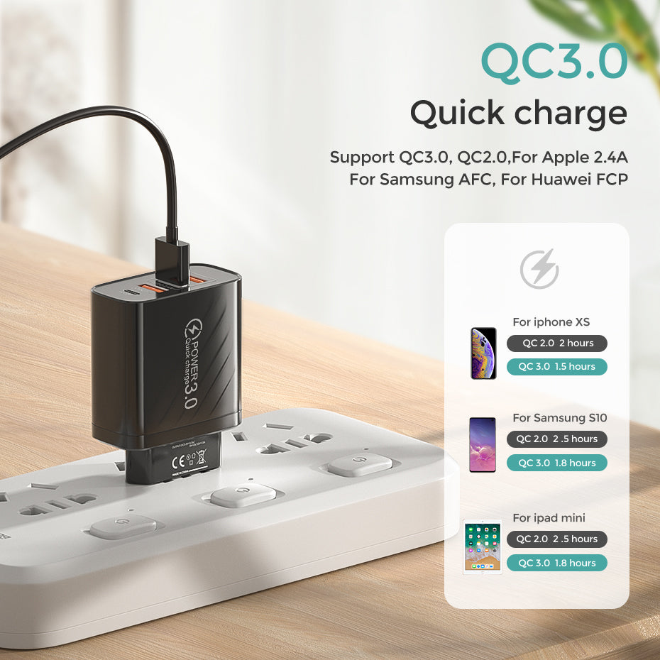 UK Regulation Pd 3usb Multi-port Charger Head