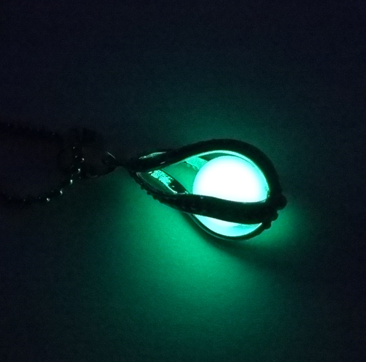 Fashion Night Glowing Spiral Drop Shape Necklace