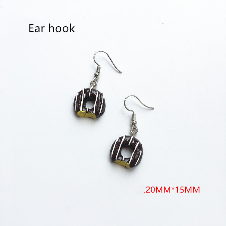 Donut simulation drink earrings