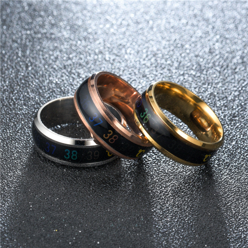 Fashion Creative Titanium Steel Thermochromic Ring