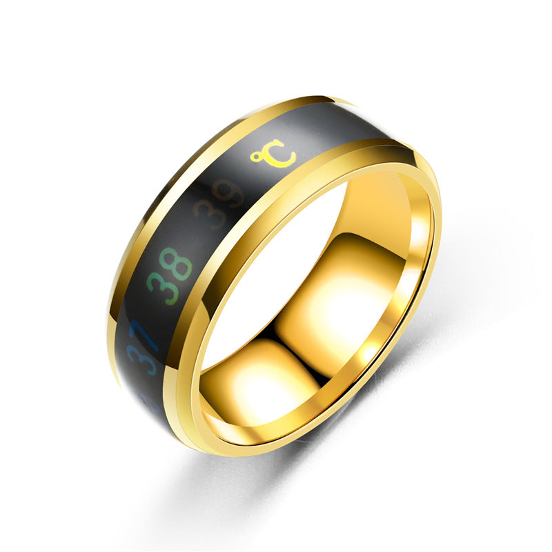 Fashion Creative Titanium Steel Thermochromic Ring