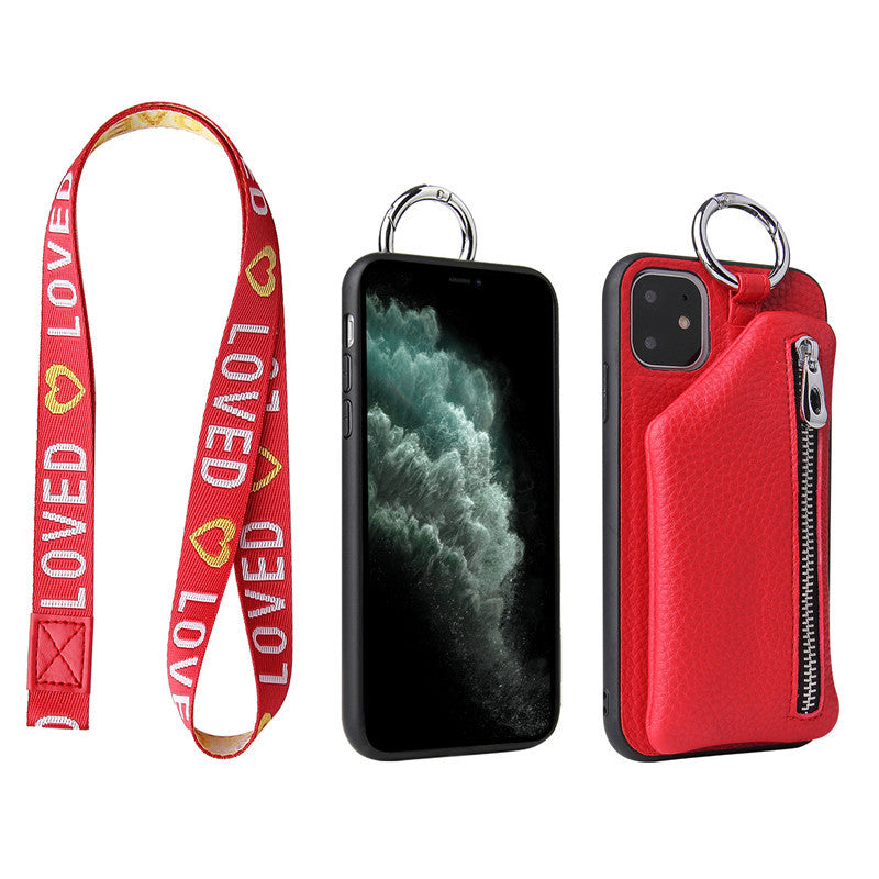 PU Leather Strap Cord Coin Purse Phone Cases for iPhone XR X XS 12PRO 11 PRO MAX 7 8 PLUS SE Crossbody Neck Lanyard Wallet Cover