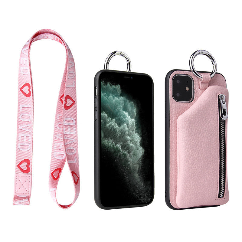 PU Leather Strap Cord Coin Purse Phone Cases for iPhone XR X XS 12PRO 11 PRO MAX 7 8 PLUS SE Crossbody Neck Lanyard Wallet Cover