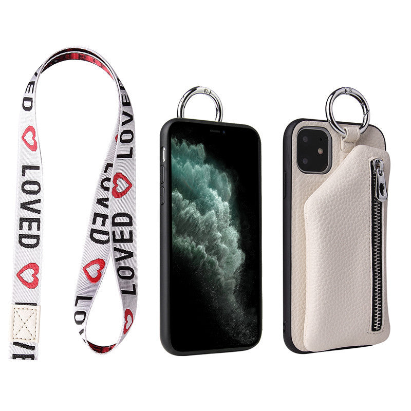 PU Leather Strap Cord Coin Purse Phone Cases for iPhone XR X XS 12PRO 11 PRO MAX 7 8 PLUS SE Crossbody Neck Lanyard Wallet Cover