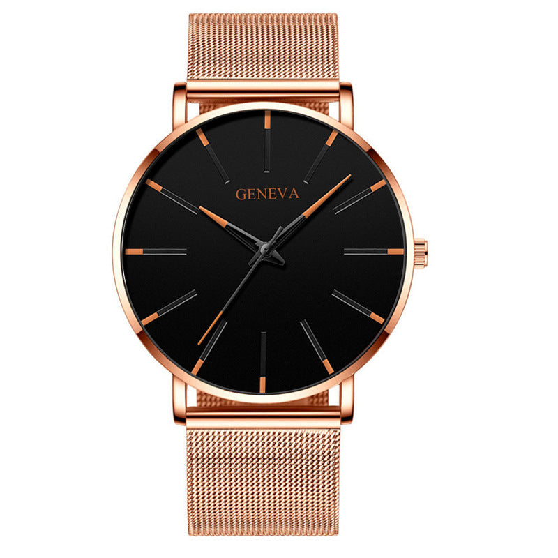 Fashion Men's Quartz Watch Mesh Strap Simple Casual Watch Wholesale Business Watch