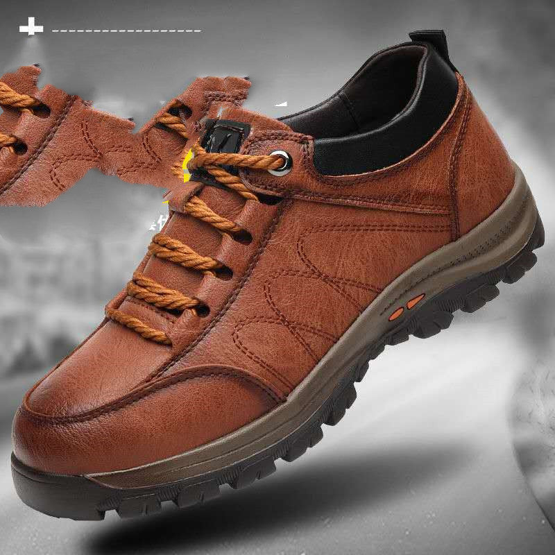 Winter Plus Cashmere Warmth Trend 2020 New Men'S Casual Leather Shoes Running Sports Shoes