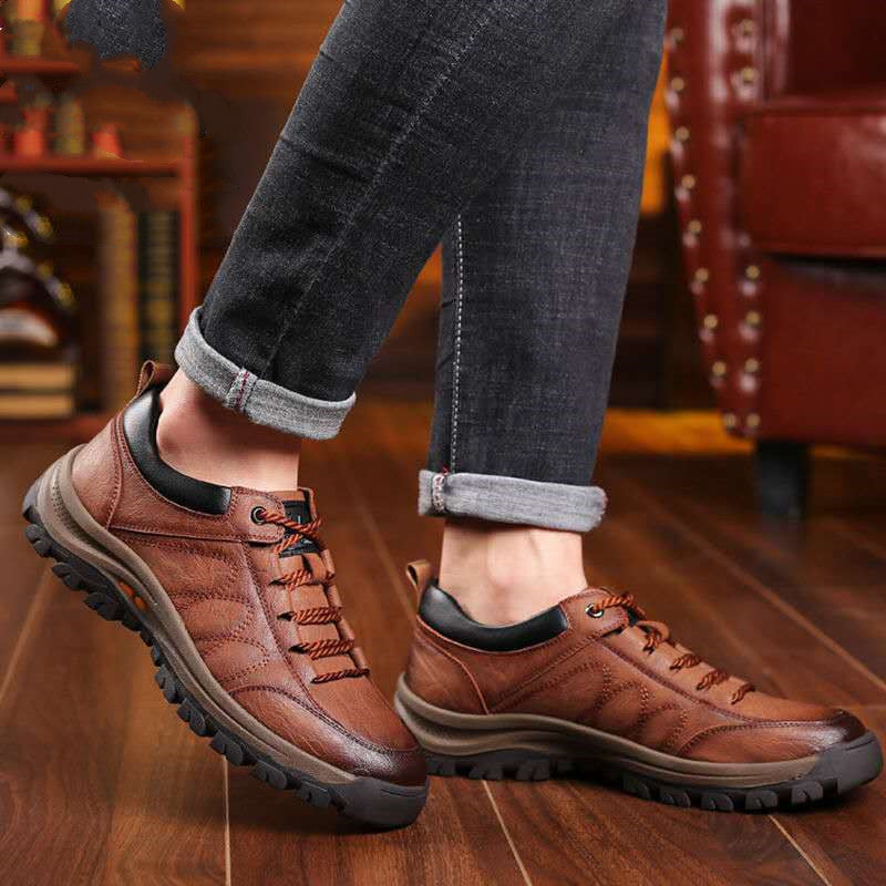 Winter Plus Cashmere Warmth Trend 2020 New Men'S Casual Leather Shoes Running Sports Shoes