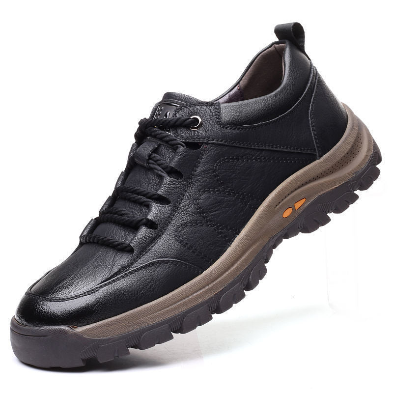 Winter Plus Cashmere Warmth Trend 2020 New Men'S Casual Leather Shoes Running Sports Shoes