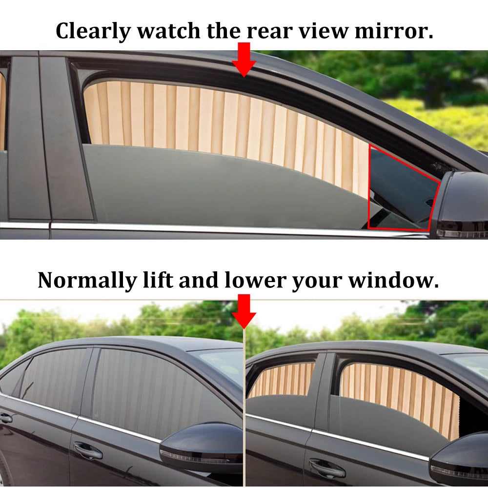 Magnetic Car Curtains Window Shade for Side Windows Baby Sun Shade Protection Adjustable Foldable Car Accessories