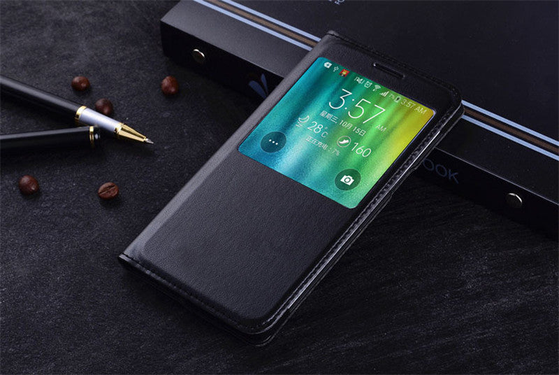 Smart Sleep Leather Case For Mobile Phone Shell Window