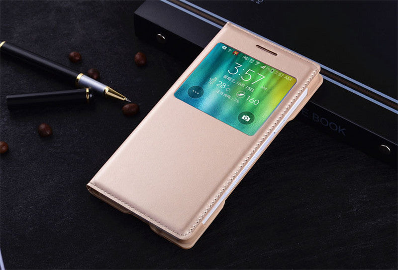 Smart Sleep Leather Case For Mobile Phone Shell Window