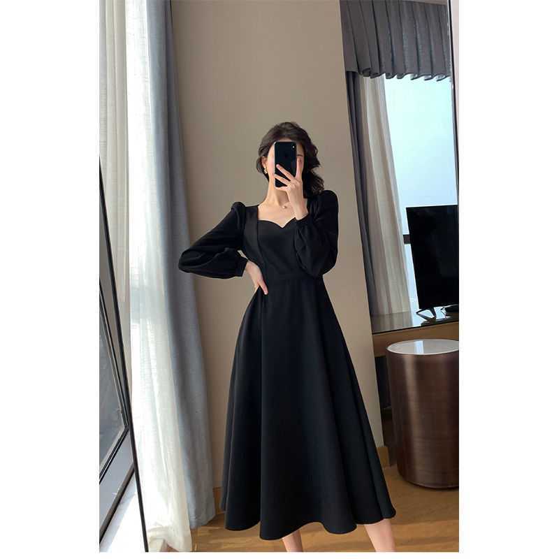 Black Temperament Dress Long Skirt