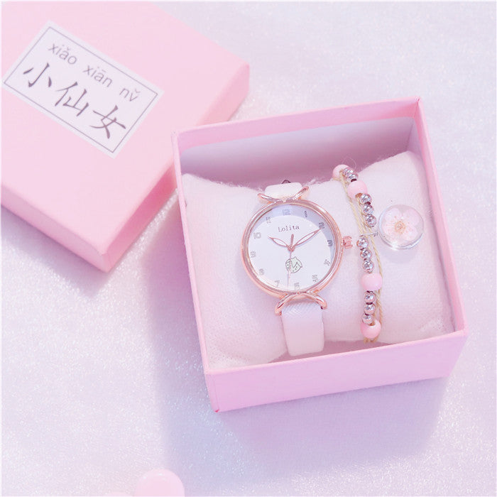 Girl Heart-Shaped Starry Sky Watch Female Ins Simple Temperament Student Waterproof Luminous Girlfriend Sen College Style