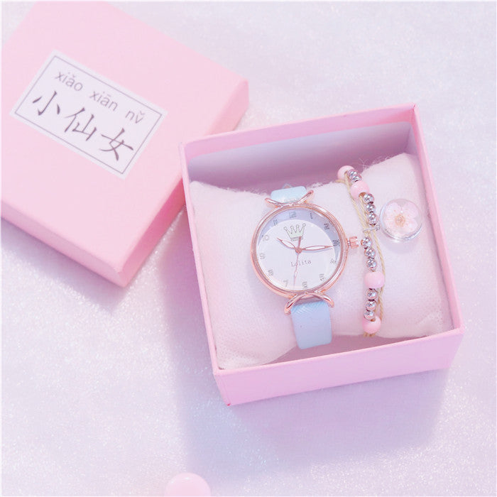 Girl Heart-Shaped Starry Sky Watch Female Ins Simple Temperament Student Waterproof Luminous Girlfriend Sen College Style