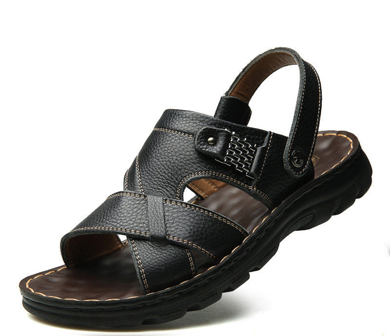 Men'S Slippers New Summer Trend Soft Sole, Old And Middle Aged Dad Wear Dual Use Beach Sandals