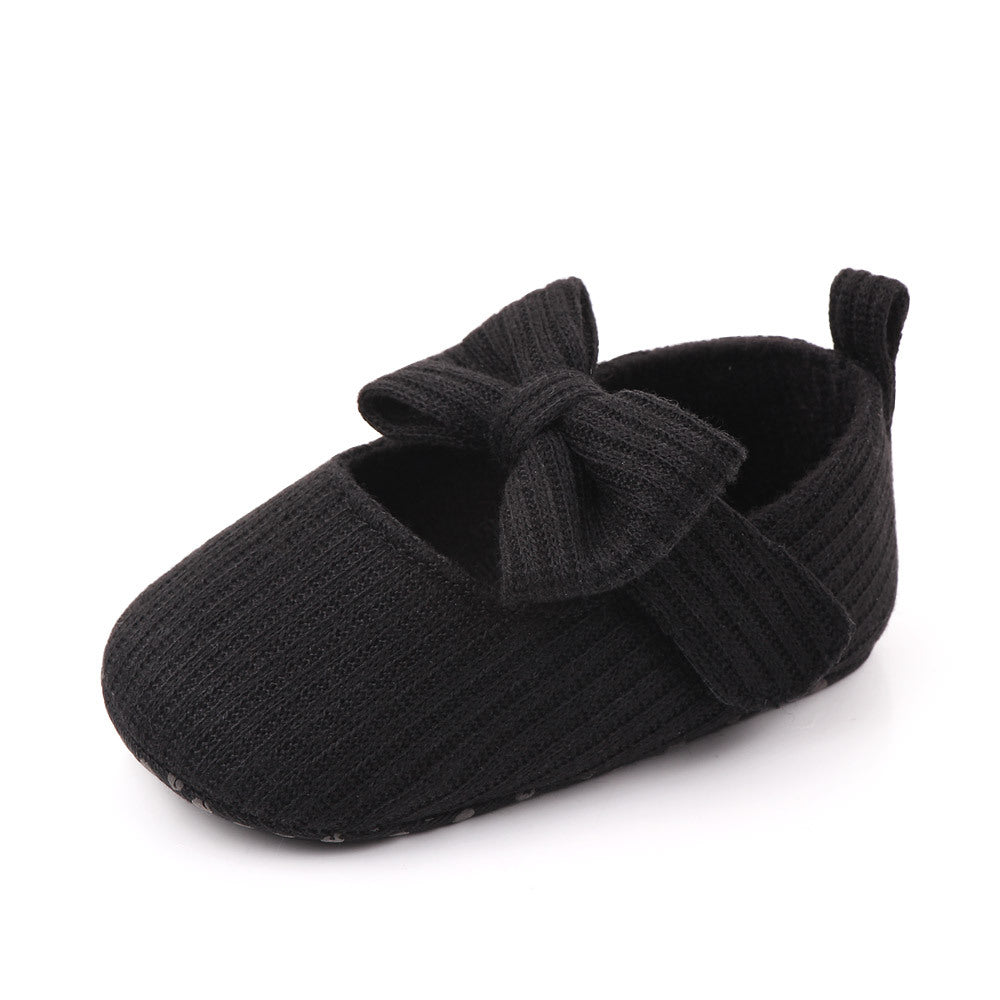 Bowknot Woolen Knit Baby Shoes Moccasins Princess Shoes Baby Shoes