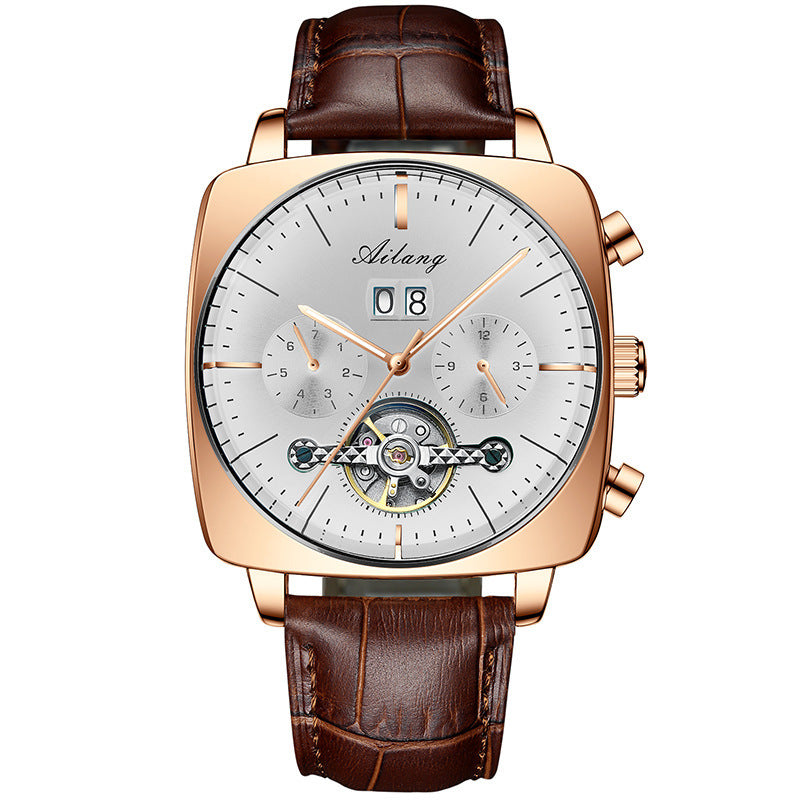 Fashion Hollow Square Automatic Mechanical Men's Watch