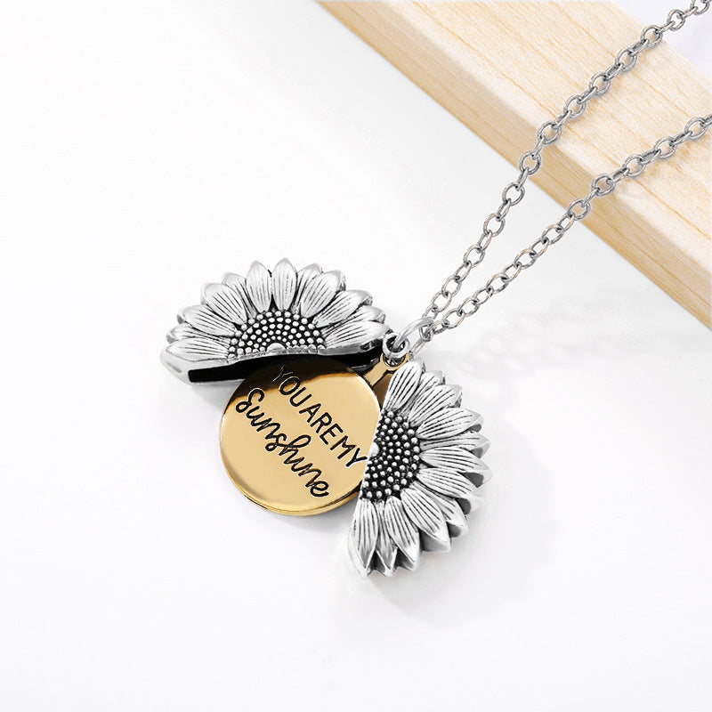 New European And American Sunflower Necklace Pendant