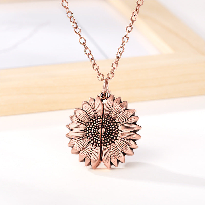 New European And American Sunflower Necklace Pendant