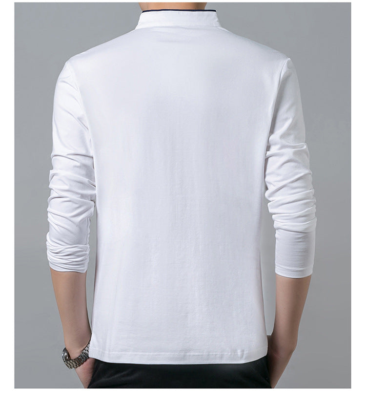 Long Sleeved T Shirt Men's Stand Up Collar Bottoming Shirt