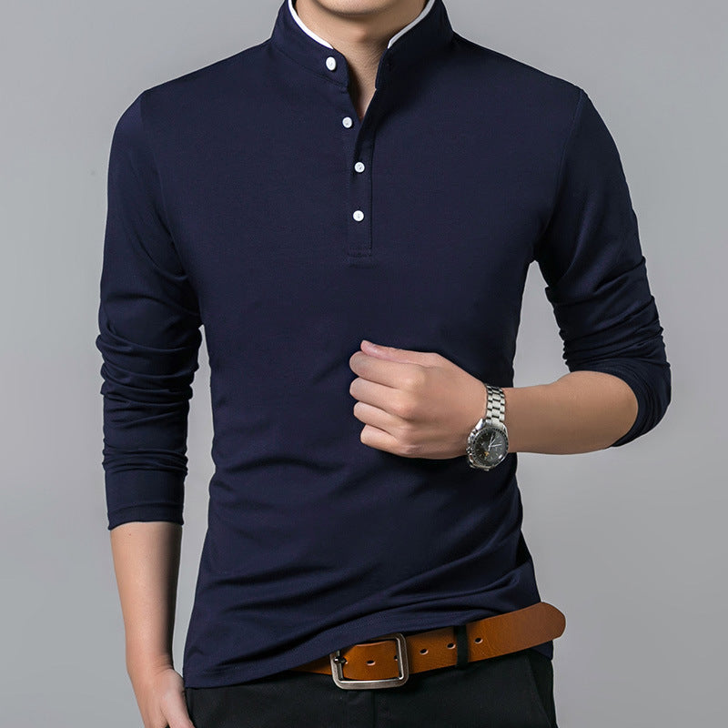 Long Sleeved T Shirt Men's Stand Up Collar Bottoming Shirt