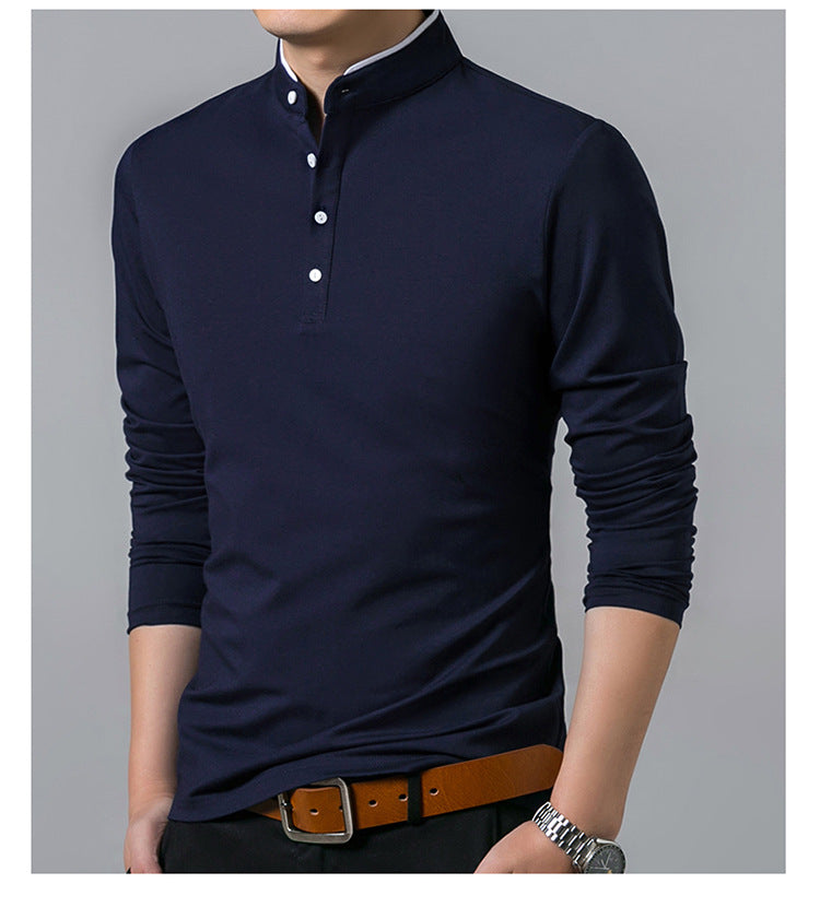 Long Sleeved T Shirt Men's Stand Up Collar Bottoming Shirt