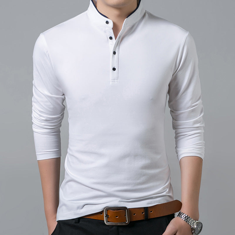 Long Sleeved T Shirt Men's Stand Up Collar Bottoming Shirt