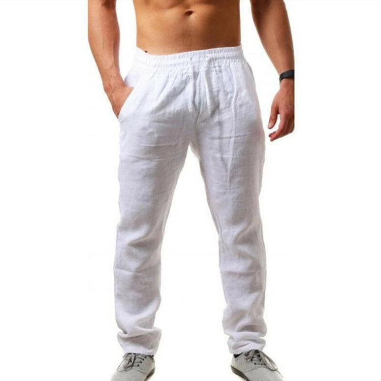 European And American Summer Men'S Linen Loose Casual Sports Trousers