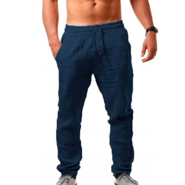 European And American Summer Men'S Linen Loose Casual Sports Trousers