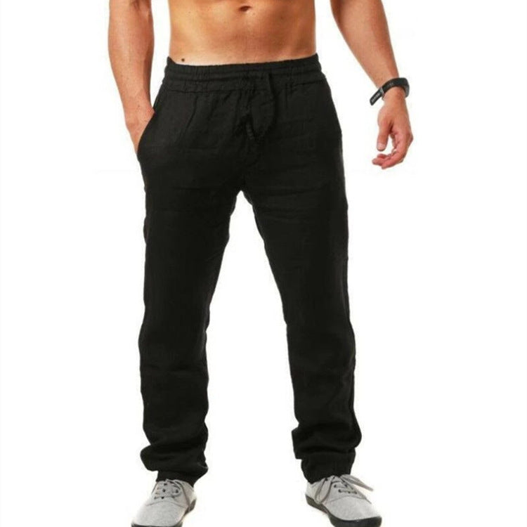 European And American Summer Men'S Linen Loose Casual Sports Trousers