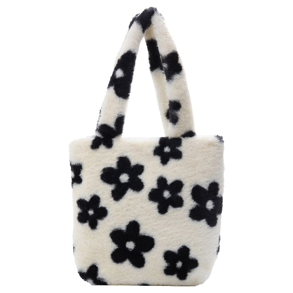 Soft And Cute Plush Flower Shoulder Bag