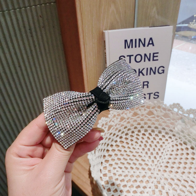 Full Diamond Bow Hairpin Hairpin Female Back Head Clip