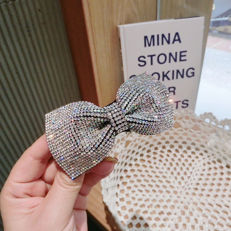 Full Diamond Bow Hairpin Hairpin Female Back Head Clip