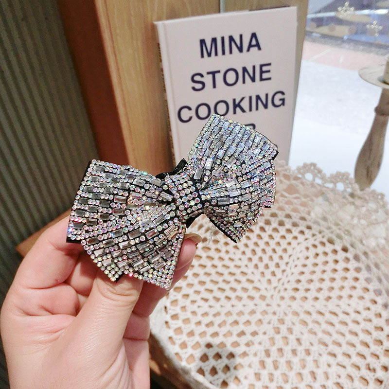 Full Diamond Bow Hairpin Hairpin Female Back Head Clip