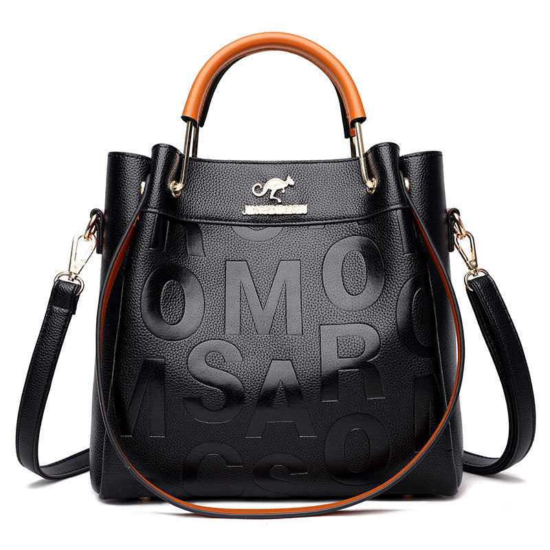 Western Style Soft Leather Embossed Shoulder Bag