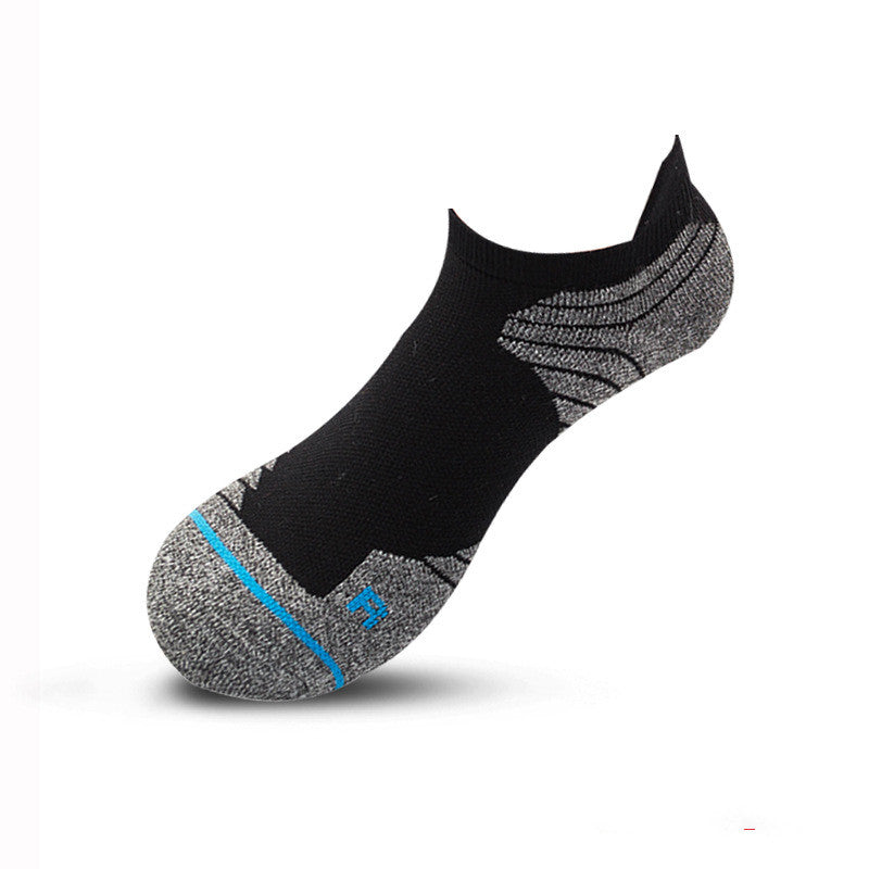 Elite Socks Men's Socks Sports Socks Low Cut Short Tube Basketball Socks Thick Towel Bottom Boat Socks Sweat-absorbent Running Tube