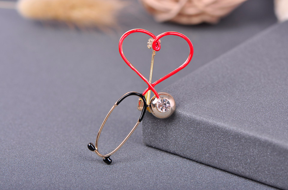 Creative stethoscope brooch