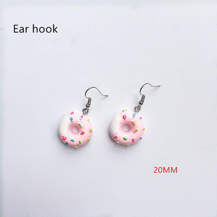 Donut simulation drink earrings