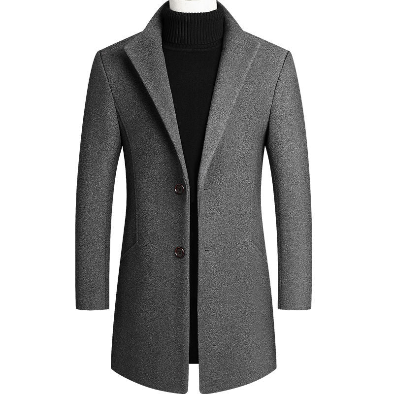 Men's wool coat medium length