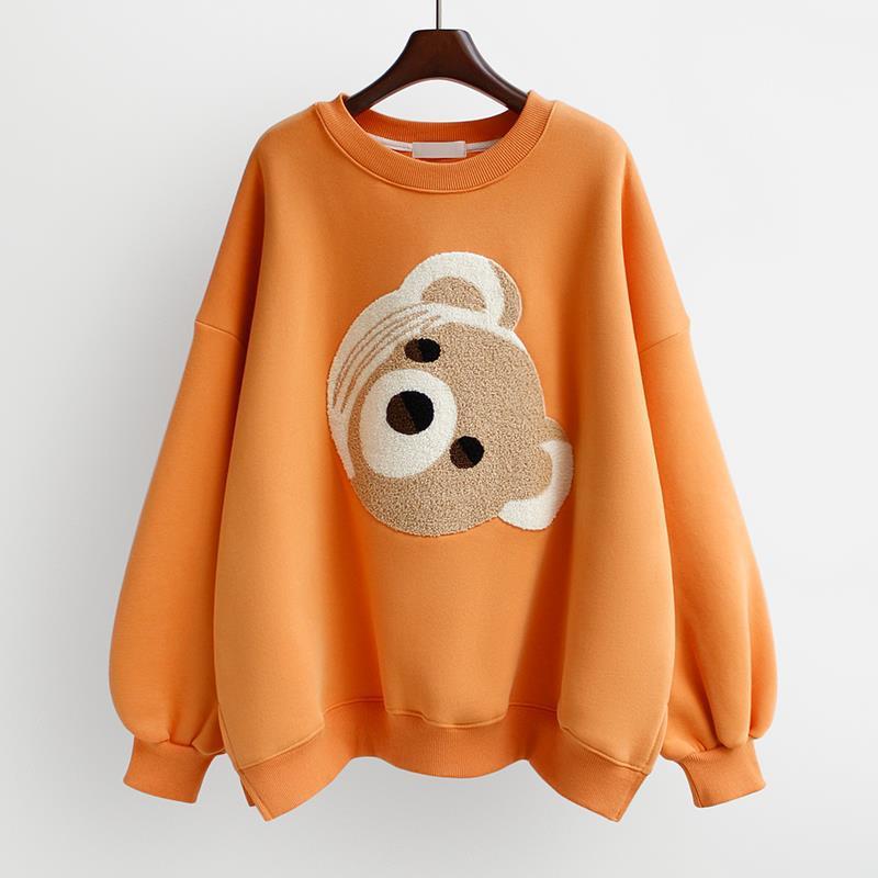 Bear head embroidery top ins fashion women's clothing