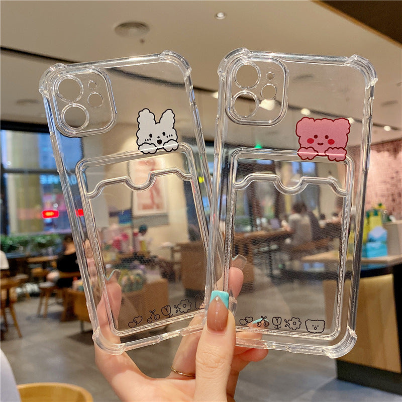 Cartoon Cute Transparent Shell All-inclusive Card Tpu