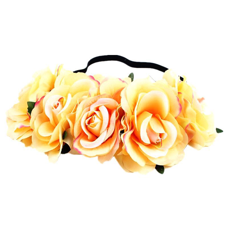 Europe And The United States 5 Red Roses Flower Headband Wreath Bridal Holiday Hair Accessories