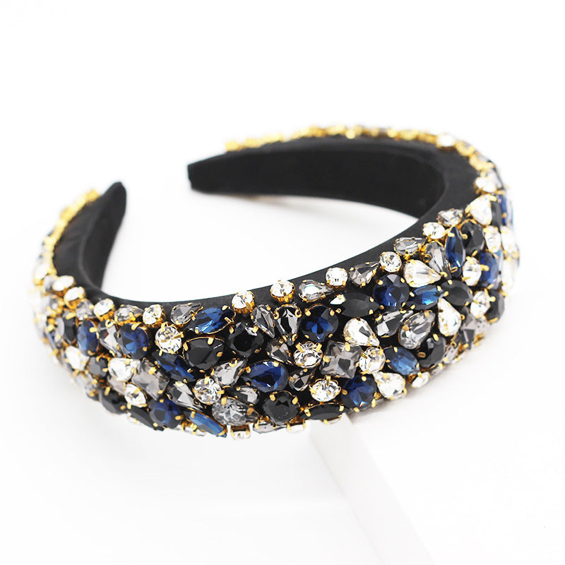 Baroque Headband Geometric Wide Side Full Diamond