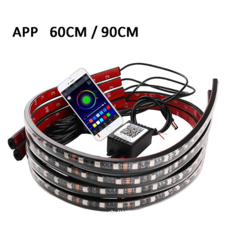 Car Underglow Light LED Underbody Light Flexible Strip Remote APP Control Car Led Neon Light RGB Decorative Atmosphere Lamp