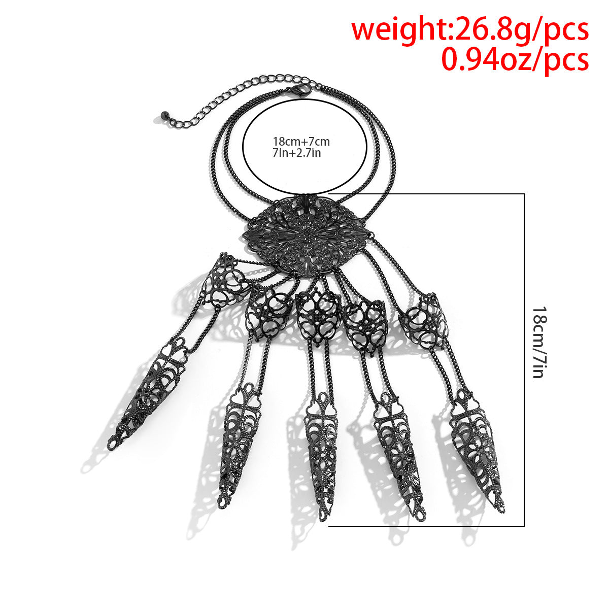 Halloween Taper Tassel Nail Back Chain