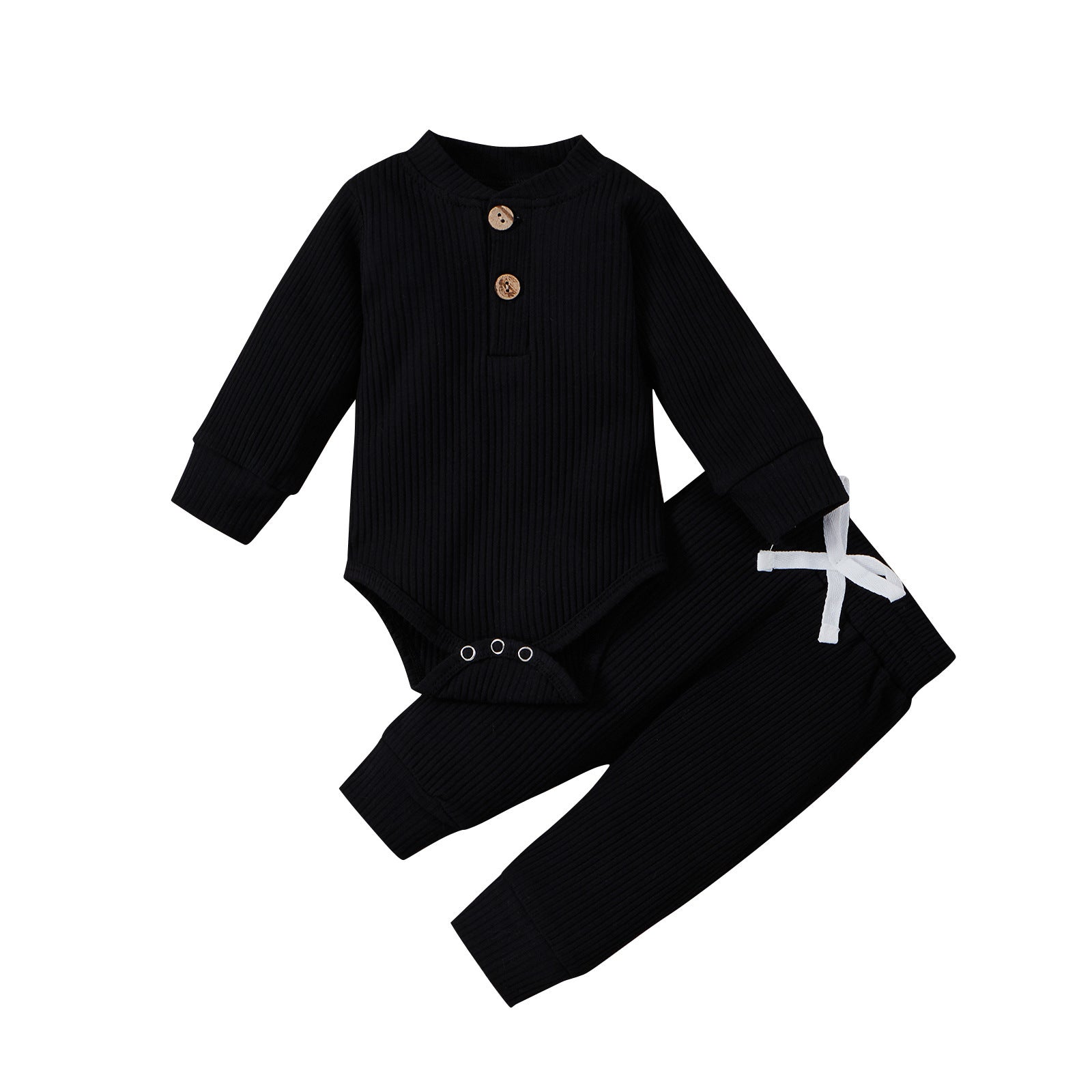 Boys And Girls Stand-up Collar Jumpsuit Long-sleeved Romper Trousers Two-piece Set