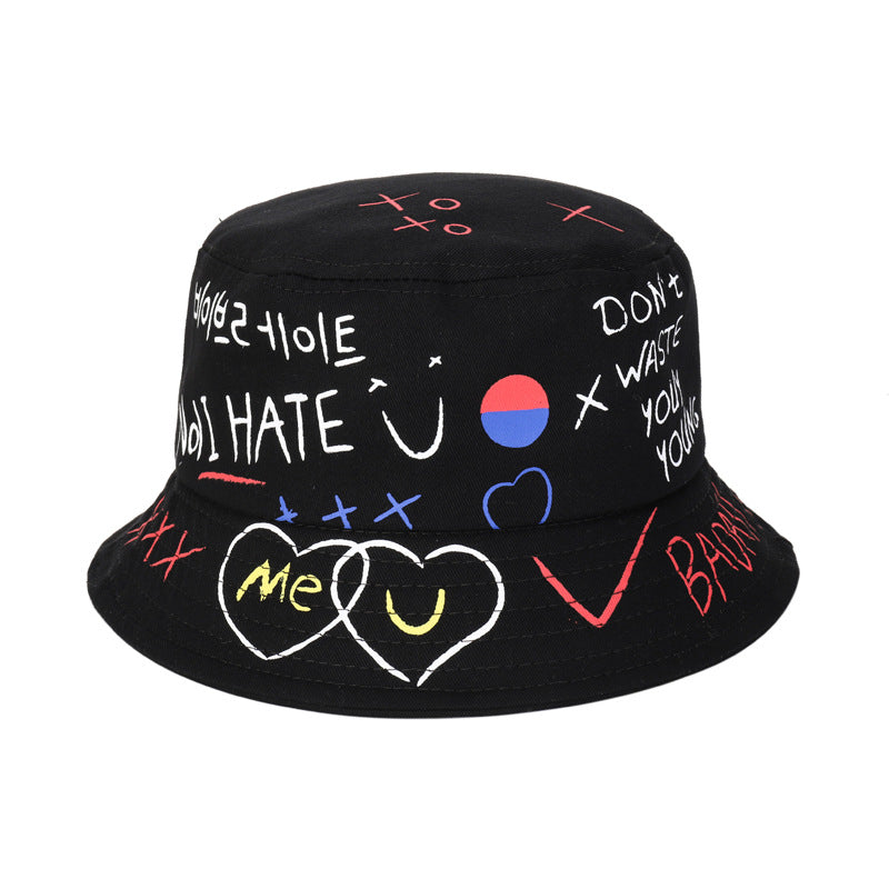 Sun proof graffiti concave couple's art hat