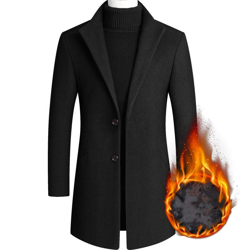 Men's wool coat medium length